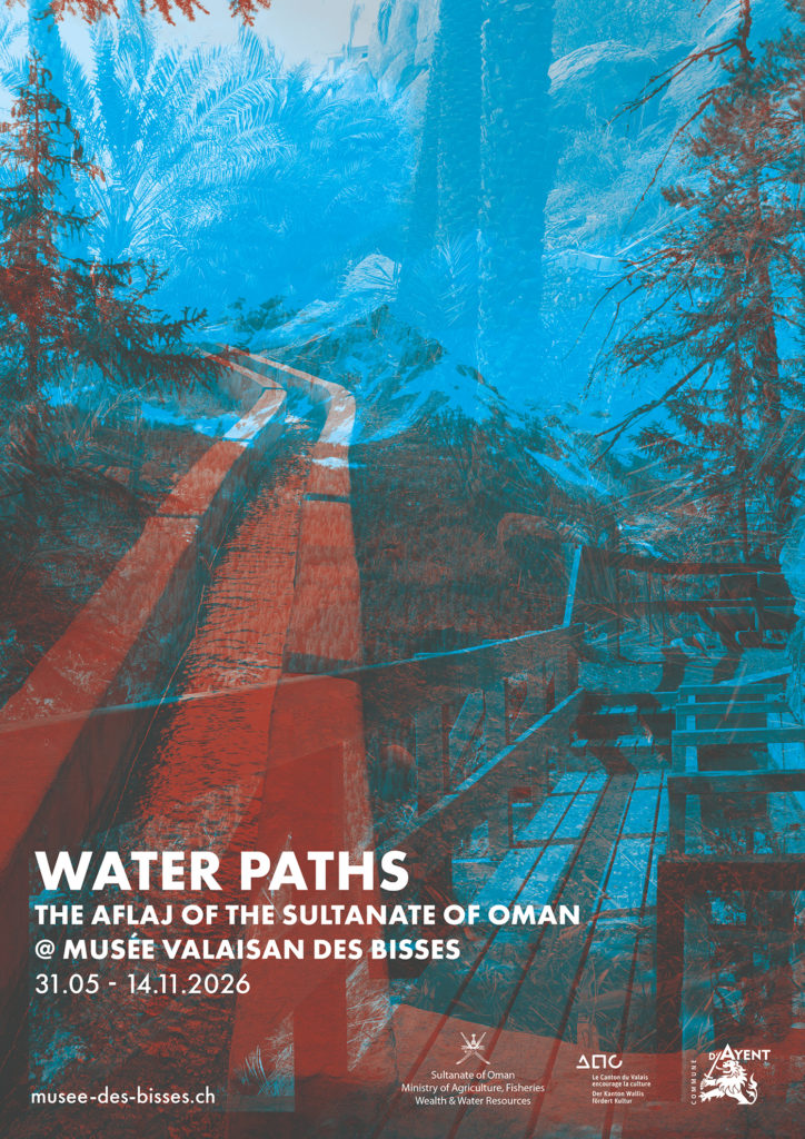 Affiche de l'exposition temporaire, Aflaj vs Bisses